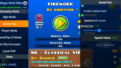 Скриншот Читы на Geometry Dash [Мод-меню] на Андроид