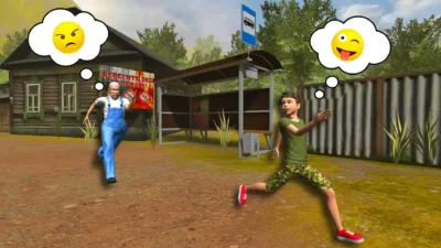 Геймплей Побег Пацана 2 Деревня Runaway Мод [Бессмертие] на Андроид - скриншот 3